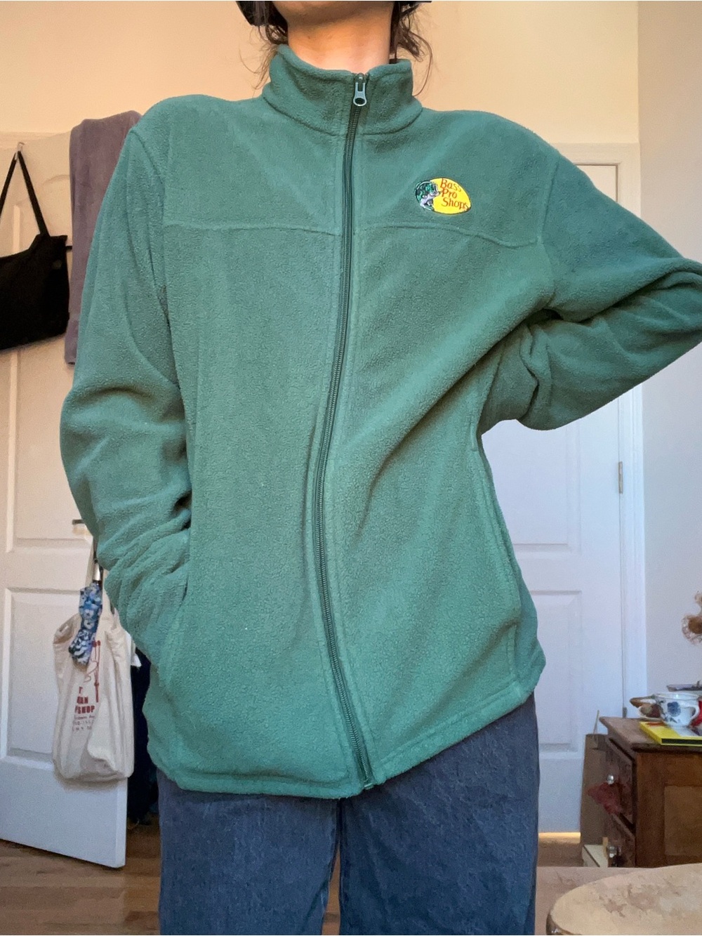Bass Pro Shops vintage Green Full-Zip Fleece Jacket
